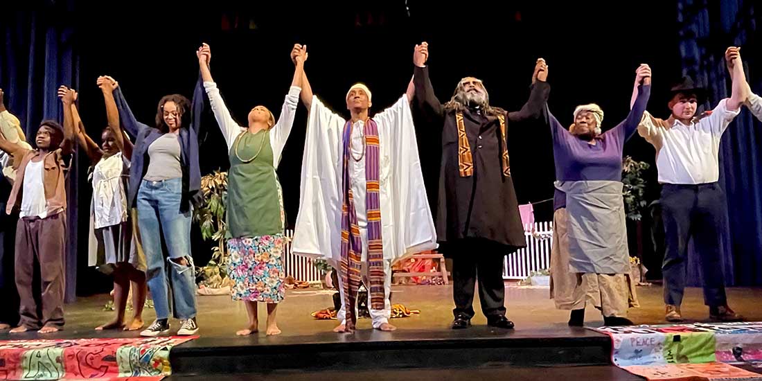 Actors take a bow at the end of the performance of Kumbayah The Juneteenth Story by Rose McGee.