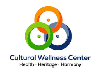 Logo for Cultural Wellness Center featuring the words "Health, Heritage, Harmony."