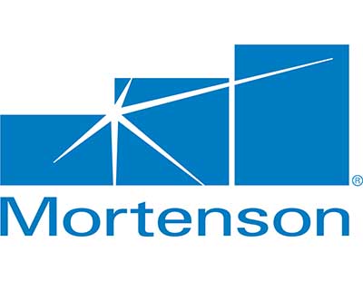 Logo for Mortenson Construction.