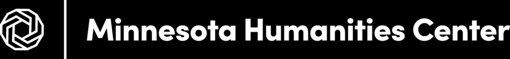 Minnesota Humanities Center one-color white on transparent background horizontal logo.